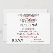 Uitnodiging tot pensionering: Birthday, Show auto (Achterkant)