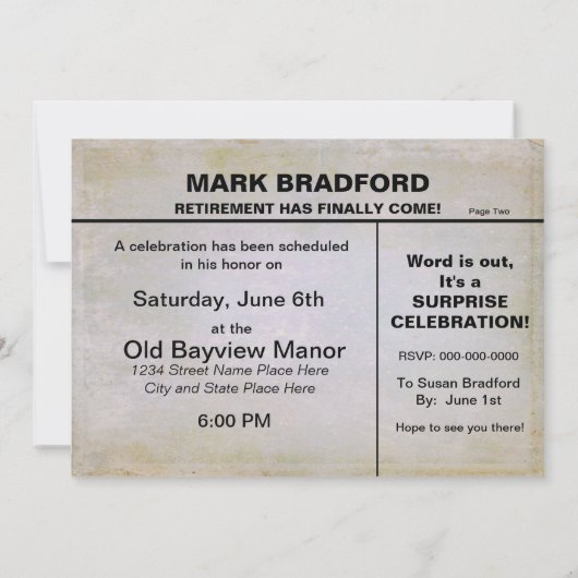 Uitnodiging tot pensionering - FOTO-INSERT/Nieuws (Achterkant)