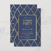 Uitnodiging tot pensionering - Gold Elegant, Trend (Voorkant / Achterkant)