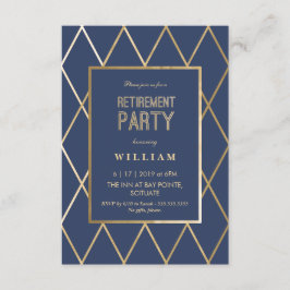 Uitnodiging tot pensionering - Gold Elegant, Trend