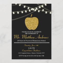 Uitnodiging tot pensionering leraar - Gold Apple