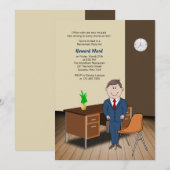 Uitnodiging tot pensionering mannen/Kantoor op sch (Voorkant / Achterkant)