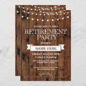 Uitnodiging tot pensionering Rustisch in ruste hou (Voorkant / Achterkant)