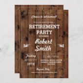 Uitnodiging tot pensionering Rustisch in ruste hou (Voorkant / Achterkant)