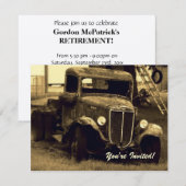 Uitnodiging tot pensionering - Sepia Boerderij Tru (Voorkant / Achterkant)