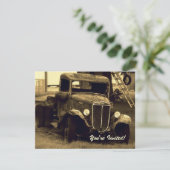 Uitnodiging tot pensionering - Sepia Boerderij Tru (Staand voorkant)