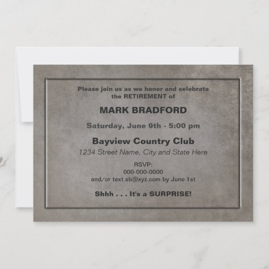 Uitnodiging tot pensionering - Tensie-Pensioen (Achterkant)