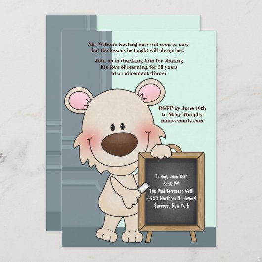 Uitnodiging tot pensionering van instructeur Hound (Voorkant / Achterkant)