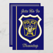 Uitnodiging tot pensionering van politieagent (Voorkant / Achterkant)