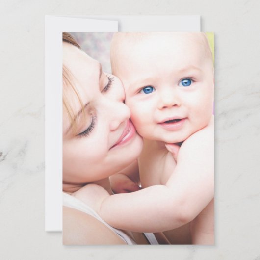 Uitnodiging tot persoonlijke foto Baby shower (Achterkant)