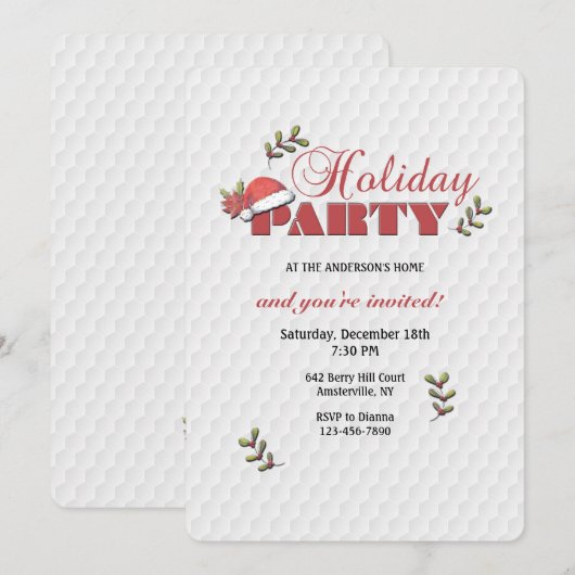 Uitnodiging tot Pet voor feestdag kerstman (Voorkant / Achterkant)