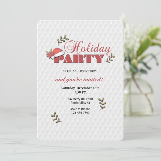 Uitnodiging tot Pet voor feestdag kerstman (Staand voorkant)