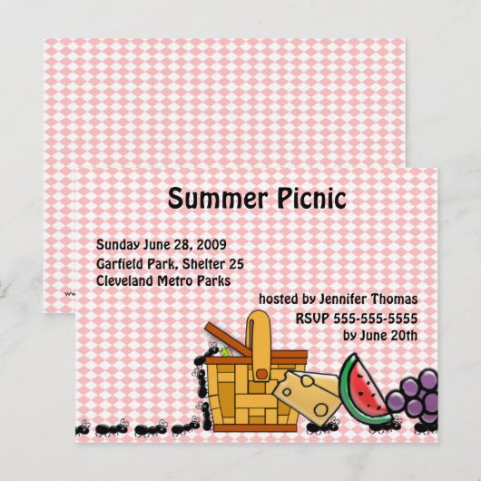 Uitnodiging tot picknick Thief (Voorkant / Achterkant)