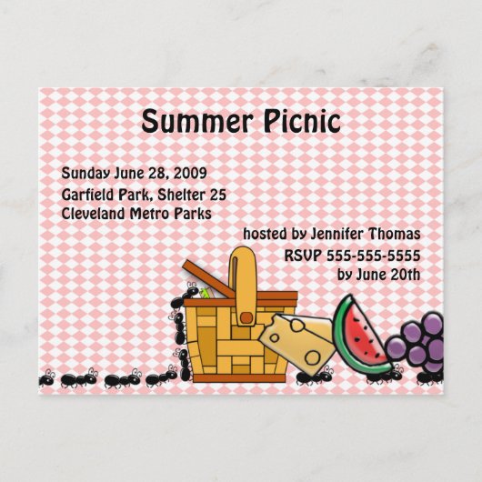 Uitnodiging tot picknick Thief Briefkaart (Voorkant)