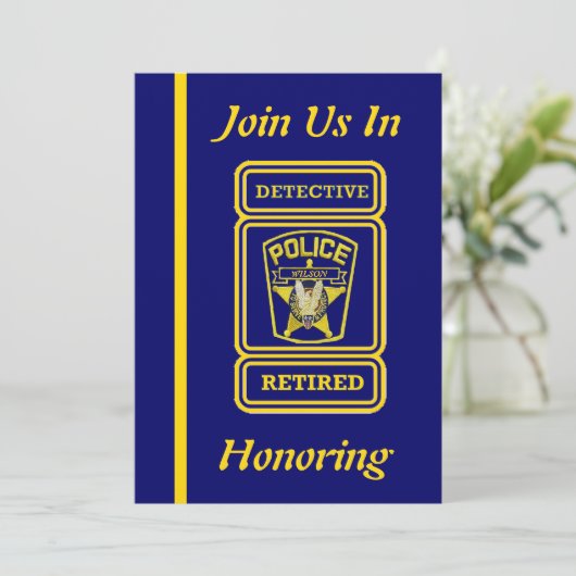 Uitnodiging tot politieagenten Retirement (Staand voorkant)