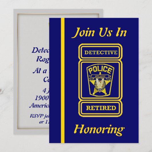 Uitnodiging tot politieagenten Retirement (Voorkant / Achterkant)