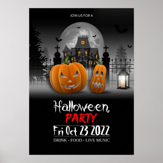Uitnodiging tot Poster van Halloween Party (Voorkant)