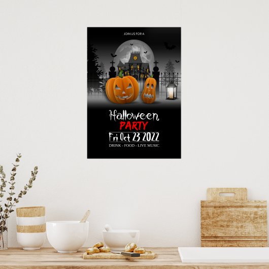 Uitnodiging tot Poster van Halloween Party (Keuken)