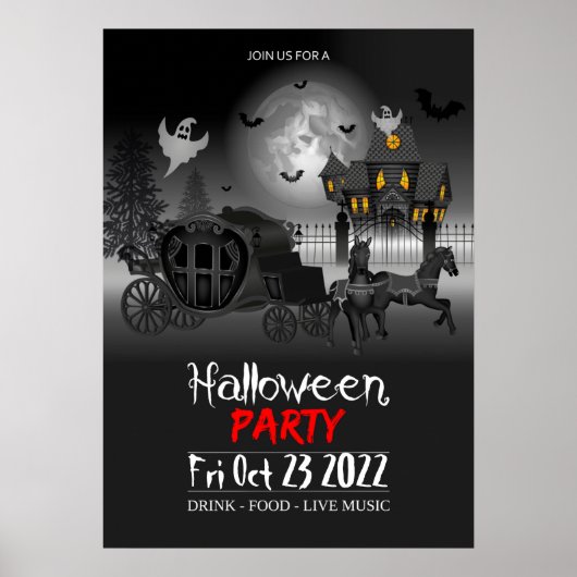 Uitnodiging tot Poster van Halloween Party (Voorkant)