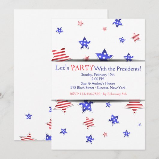 Uitnodiging tot president op dag van sterren (Voorkant / Achterkant)