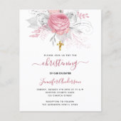 Uitnodiging tot prijsopgave voor roze floralen flyer (Voorkant)