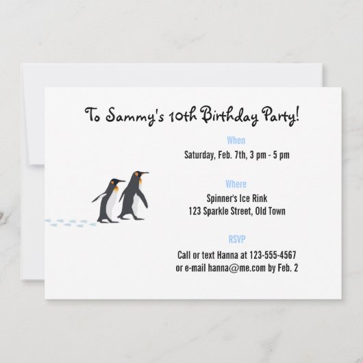 Uitnodiging tot Prints van Penguin (Achterkant)