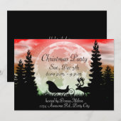 Uitnodiging tot rendieren en Sleigh Silhouette (Voorkant / Achterkant)