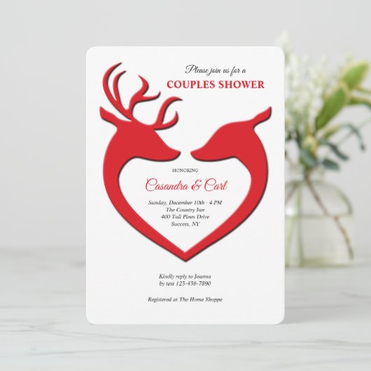 Uitnodiging tot rendierliefhebber (Staand voorkant)