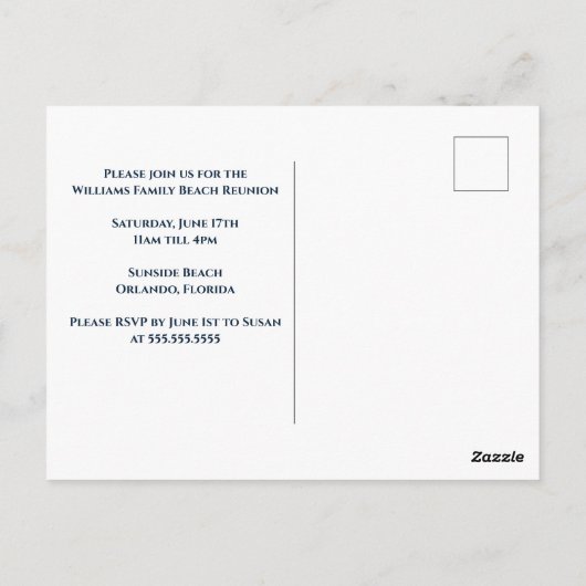 Uitnodiging tot reünie over de kabelbalm (Achterkant)