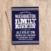 Uitnodiging tot reünie Rustic Blue Family