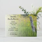 Uitnodiging tot reünie Rustic Fence Post Family (Staand voorkant)