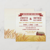 Uitnodiging tot Rode Barn Wedding (Voorkant / Achterkant)