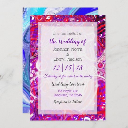 Uitnodiging tot rode en Paarse weduwen (Voorkant / Achterkant)