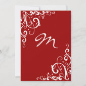 Uitnodiging tot rode en witte bruiloft (Achterkant)