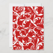 Uitnodiging tot rode en witte bruiloft (Achterkant)