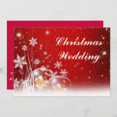 Uitnodiging tot rode en witte kerstbruiloft (Voorkant / Achterkant)