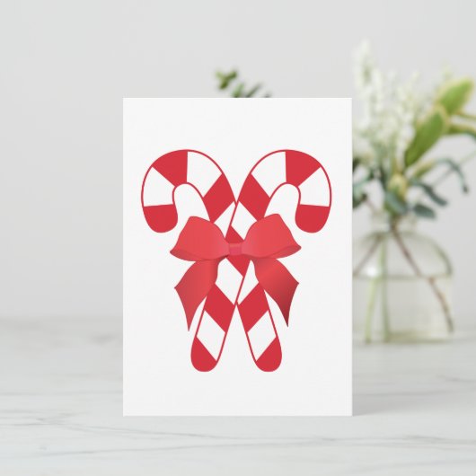 Uitnodiging tot rode en witte snoepjes (Staand voorkant)