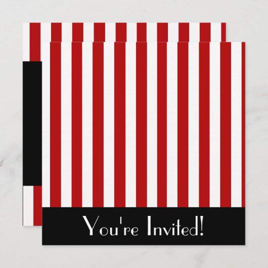 Uitnodiging tot rode en witte strepen (Voorkant / Achterkant)