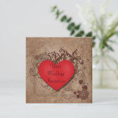 Uitnodiging tot Rode Heart Wedding (Staand voorkant)