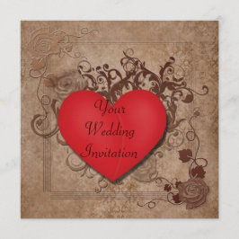 Uitnodiging tot Rode Heart Wedding