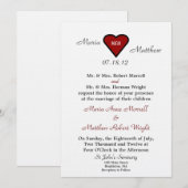 Uitnodiging tot Rode Heart Wedding (Voorkant / Achterkant)