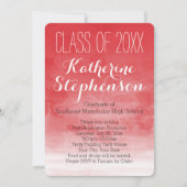 Uitnodiging tot Rode Waterverf Graduation Party (Voorkant)