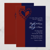 Uitnodiging tot rode, witte en blauwe hartwuwingen (Voorkant / Achterkant)