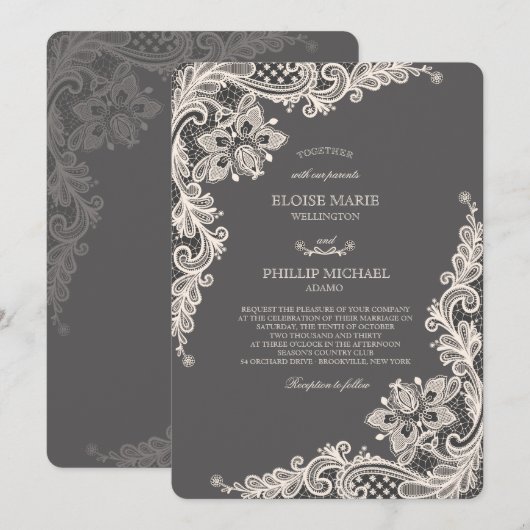 Uitnodiging tot Romance van Chalkboard (Voorkant / Achterkant)