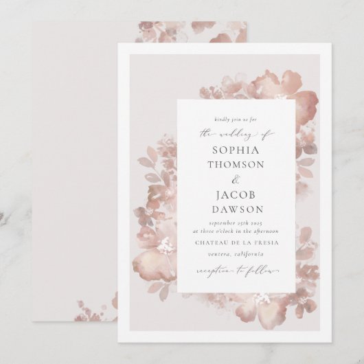 uitnodiging tot Romance van de waterverf (Voorkant / Achterkant)