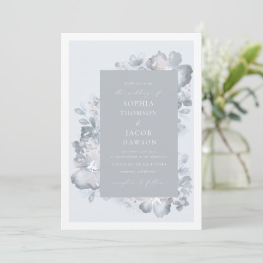 uitnodiging tot Romance van de waterverf (Staand voorkant)