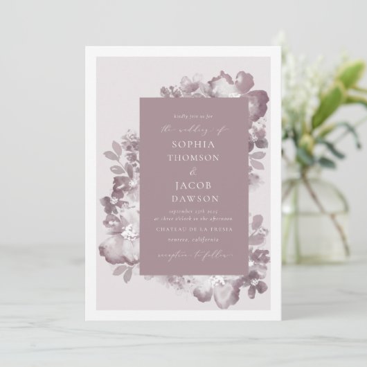 uitnodiging tot Romance van de waterverf (Staand voorkant)