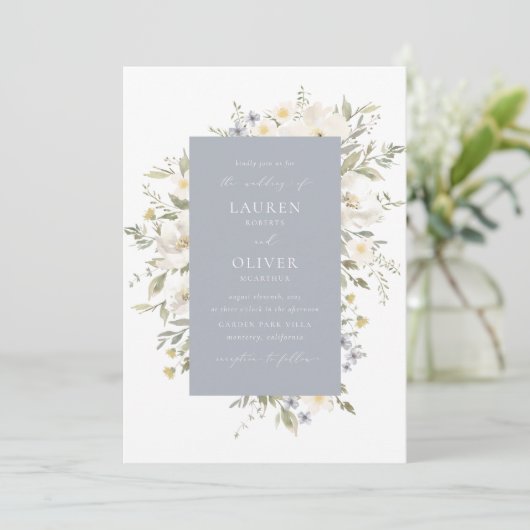 Uitnodiging tot Romance van wilde bloemen (Staand voorkant)