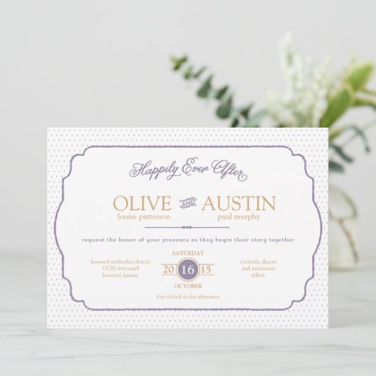 Uitnodiging tot Romance van winkelboekje (Staand voorkant)