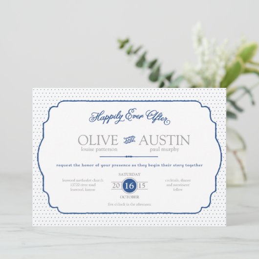 Uitnodiging tot Romance van winkelboekje (Staand voorkant)